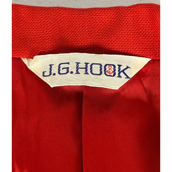 Vintage JG Hook Blazer Jacket Coat Women's 10 Red Gold Anchor Buttons Nautical - Picture 4 of 10